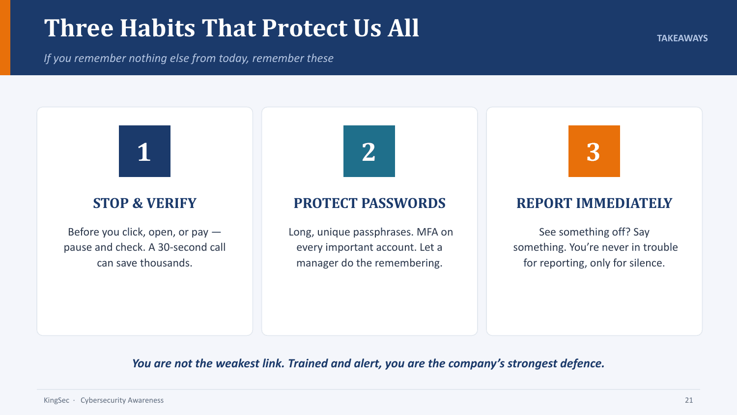 Preview slide from the Cybersecurity Awareness Training deck